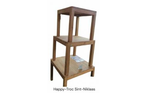 TAFEL KUBUS MASSIEF TEAK TOP 3CM PER STUK