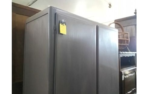 ARMOIRE 2P GRISE (PENDERIE ET ETAGERES)
