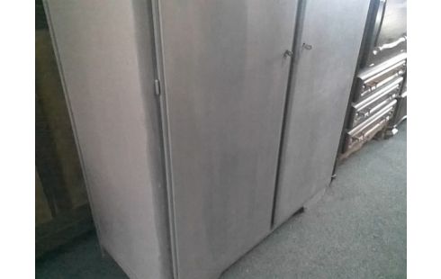 ARMOIRE 2P GRISE (PENDERIE ET ETAGERES)