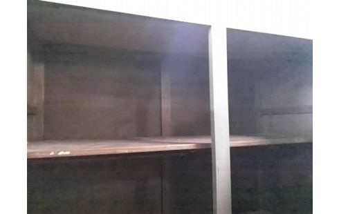 ARMOIRE 2P GRISE (PENDERIE ET ETAGERES)