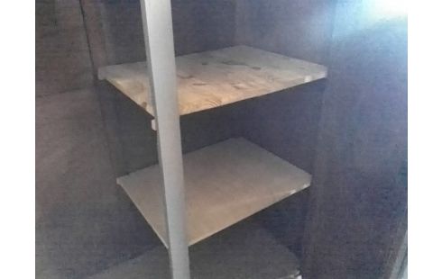 ARMOIRE 2P GRISE (PENDERIE ET ETAGERES)