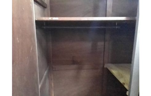 ARMOIRE 2P GRISE (PENDERIE ET ETAGERES)