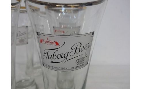 BIERGLAZEN TUBORG VINTAGE, 6 STUKS