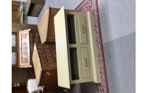 MEUBLE TV PEINT BEIGE 2 TIROIRS