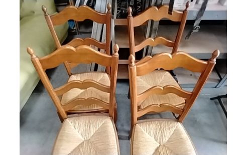 4 CHAISES PAILLEES BOISERIE