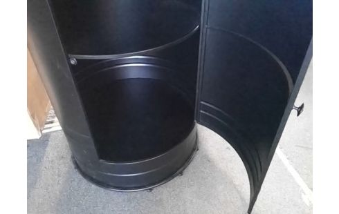 MEUBLE DE BAR TONNEAU NOIR METAL