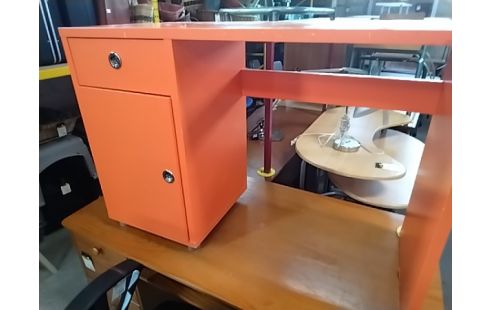 BUREAU 1 PORTE 1 TIROIR ORANGE