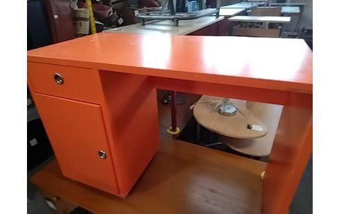 BUREAU 1 PORTE 1 TIROIR ORANGE
