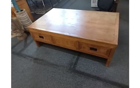 TABLE BASSE BOIS EXOTIQUE TIROIRS