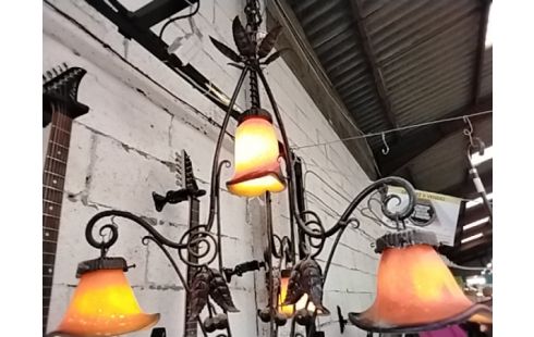 SUSPENSION ART DECO PD VERRE SIGNÉE A FRANCE