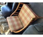 FAUTEUIL ROTIN TISSU CARREAU