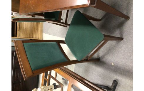 CHAISE MERISIER VELOUR VERT LOT DE 4