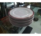 LOT D'ASSIETTES PORCELAINE BORDURES VIOLETTES