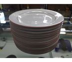 LOT DE 13 ASSIETTES PORCELAINE H BORD ORANGE