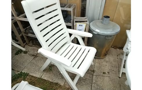 FAUTEUIL DE JARDIN BLANC AVEC COUSSIN