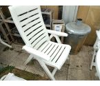 FAUTEUIL DE JARDIN BLANC AVEC COUSSIN
