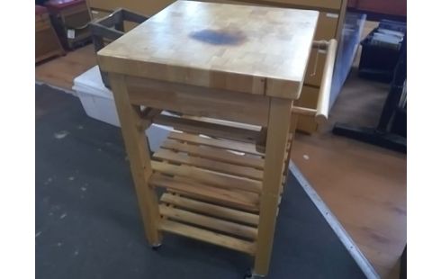 DESSERTE A ROULETTES CUISINE EN BOIS (QLQS USURES)