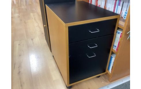 CAISSON ROULETTE MODERNE NOIR ET BOIS
