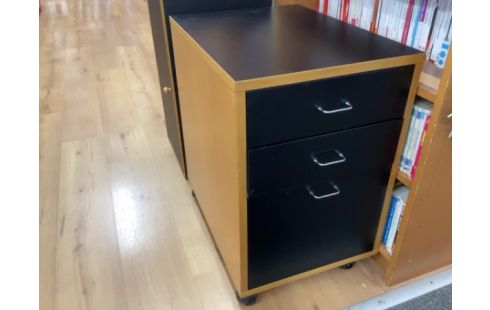 CAISSON ROULETTE MODERNE NOIR ET BOIS