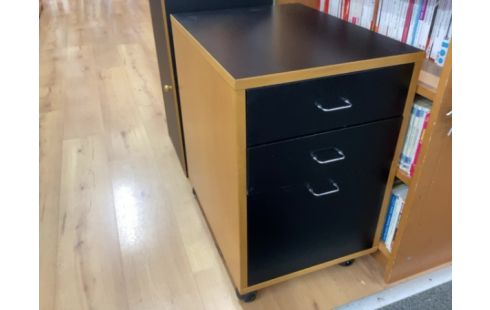 CAISSON ROULETTE MODERNE NOIR ET BOIS
