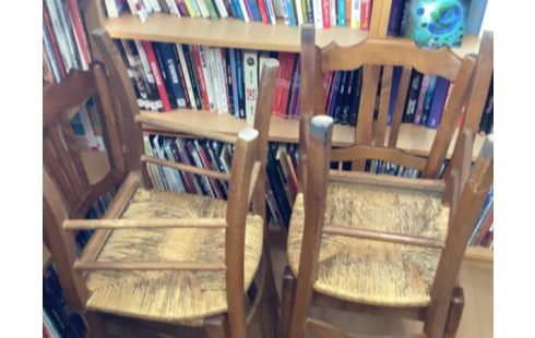 CHAISE PAILLÉE LOT DE 4