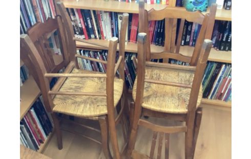CHAISE PAILLÉE LOT DE 4