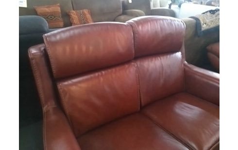 CANAPE CUIR ROUGE 2P