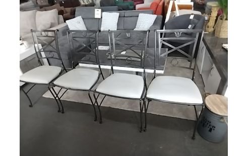 4 CHAISES FER FORGE
