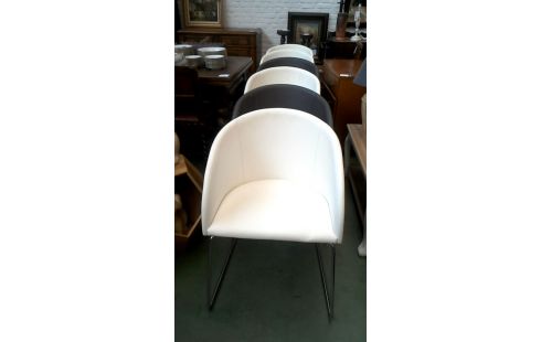 6 SILLAS CUERO BLANCA GRIS