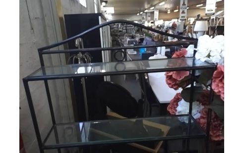 FER FORGE AVEC ETAGERES VERRES