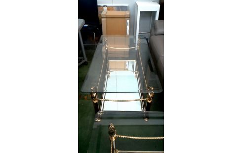 MESA DE SALÓN LATÓN HIELO BISELADO