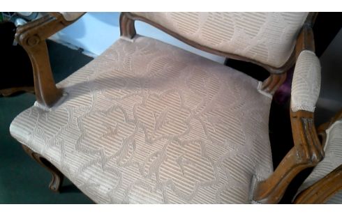 SILLA RAMA ESTILO LOUIS XV BEIS TEJIDO