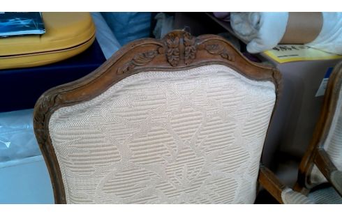 SILLA RAMA ESTILO LOUIS XV BEIS TEJIDO