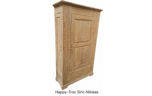 SCHRANK MASSIV BLEIWEISS TEAKHOLZ 1 TÜR / 1 SCHUBLADE