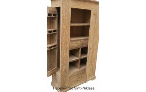 SCHRANK MASSIV BLEIWEISS TEAKHOLZ 1 TÜR / 1 SCHUBLADE