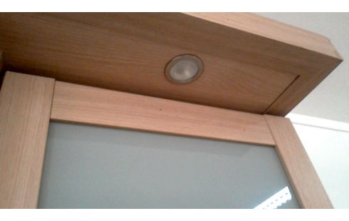 PENDERIE, , BOIS LOOK NATTE GLACE ECLAIRE COULISSANT 2 PORTES