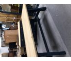 TABLE CHENE PIEDS PATINE BLEU