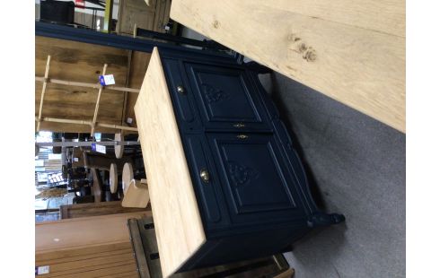 DRESSOIR STYLE LOUIS XV 2 PORTES 2 TIROIRS PATINE BLEU