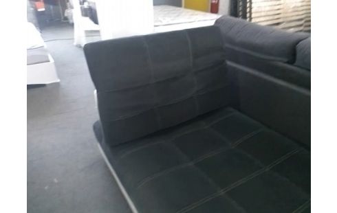 CANAPE D'ANGLE MODULABLE CUIR CENTER NOIR ET BLANC