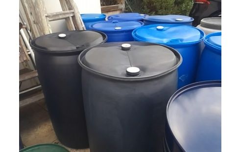 BIDON PLASTIQUE GRIS 200L
