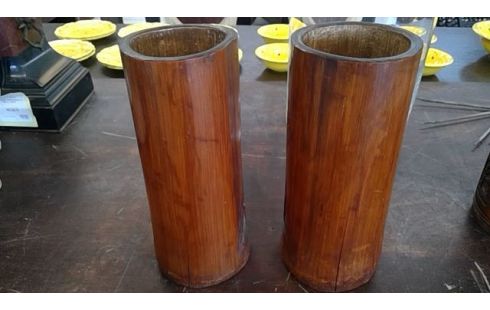 BOTE CHINO BAMBÚ ESCULPIDO