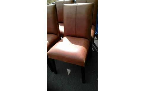 LOT DE 4 CHAISES CUIR