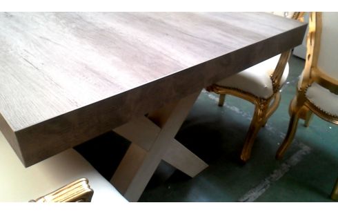 TABLE DE SALLE A MANGER CERUSE, , BOIS LOOK