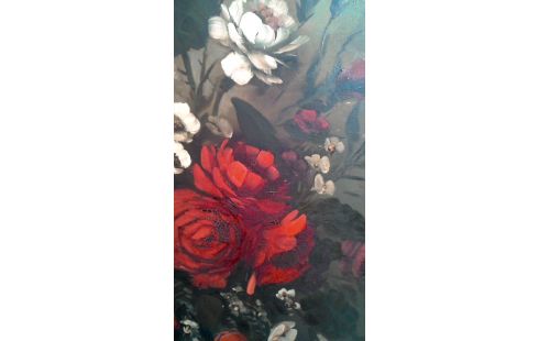 SCHILDERIJ BLOEMEN KADER VERGULD