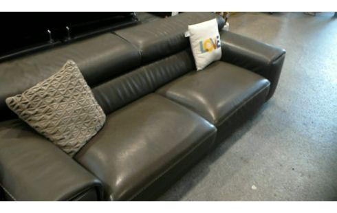 CANAPE 3 PLACES CUIR TAUPE L'IDEAL DES