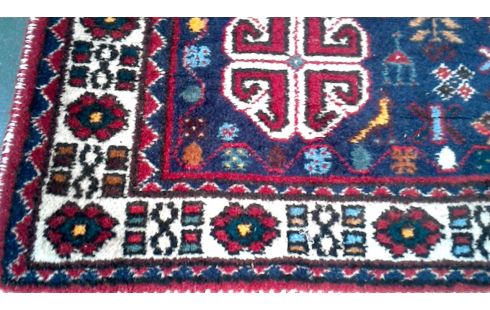 TEPPICH HANDGEKNÖPFT BORDEAUX BLAU
