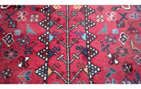 TEPPICH HANDGEKNÖPFT BORDEAUX BLAU