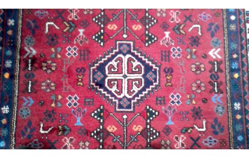 TEPPICH HANDGEKNÖPFT BORDEAUX BLAU
