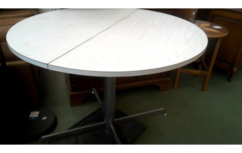 TABLE DE CUISINE ROND VINTAGE FORMICA CHROME