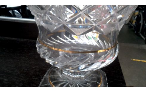 VAAS KRISTAL BOHEMEN DOORZICHTIG GOUD